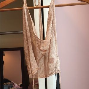 Pretty little thing rose gold metallic crop top